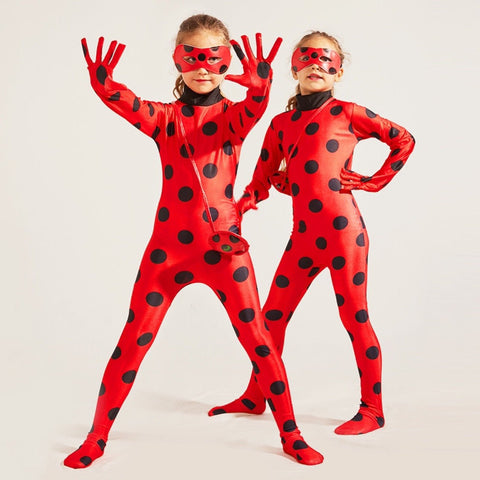 Halloween Ladybug & Cat Noir Costume for Kids - Adorable Ladybug Onesie - Coscosmos