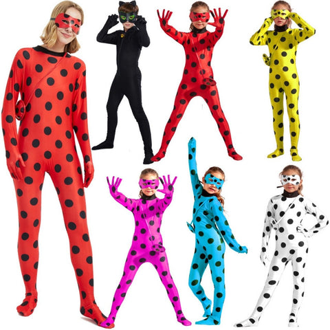 Halloween Ladybug & Cat Noir Costume for Kids - Adorable Ladybug Onesie - Coscosmos