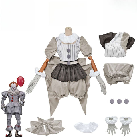 Halloween Pennywise Cosplay Costume - IT Chapter Two Clown Outfit - Coscosmos