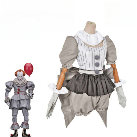 Halloween Pennywise Cosplay Costume - IT Chapter Two Clown Outfit - Coscosmos