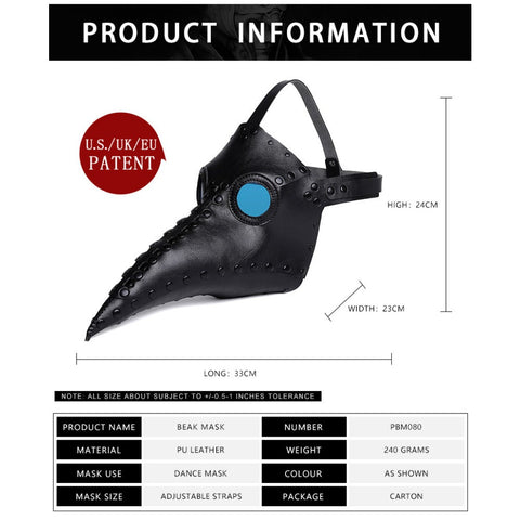 Halloween Plague Doctor Mask Witch Party Cosplay Prop - Medieval Plague Doctor Mask - Coscosmos