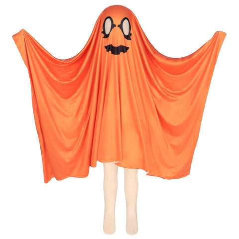 Halloween Pumpkin Ghost Cloak Cosplay Costume for Kids and Adults - Coscosmos