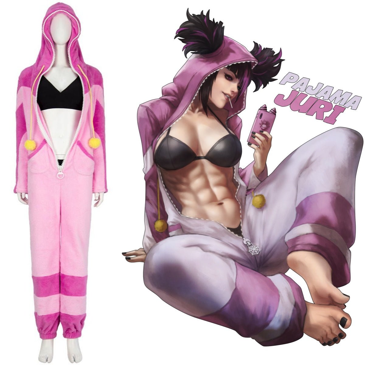 Han Juri Pajama Version Cosplay Costume from Street Fighter 6 - Coscosmos