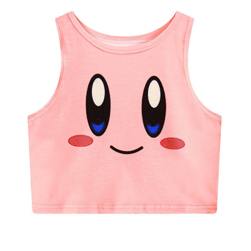 Harajuku Kawaii 3D Print Gradient Crop Top – Stretchy & Stylish - Coscosmos
