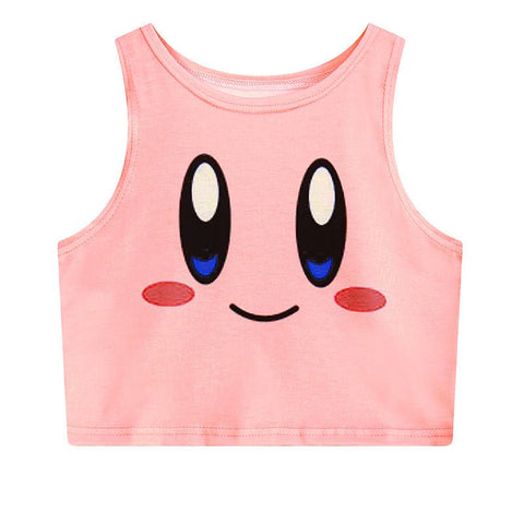 Harajuku Kawaii 3D Print Gradient Crop Top – Stretchy & Stylish - Coscosmos