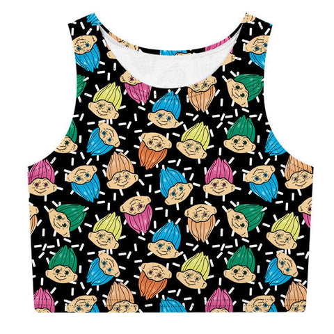 Harajuku Kawaii 3D Print Gradient Crop Top – Stretchy & Stylish - Coscosmos
