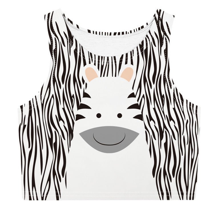 Harajuku Kawaii 3D Print Gradient Crop Top – Stretchy & Stylish - Coscosmos