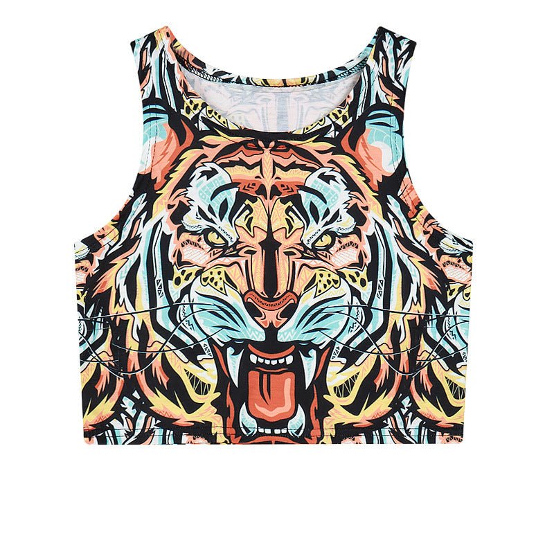 Harajuku Kawaii 3D Print Gradient Crop Top – Stretchy & Stylish - Coscosmos