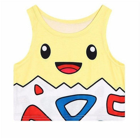 Harajuku Kawaii 3D Print Gradient Crop Top – Stretchy & Stylish - Coscosmos