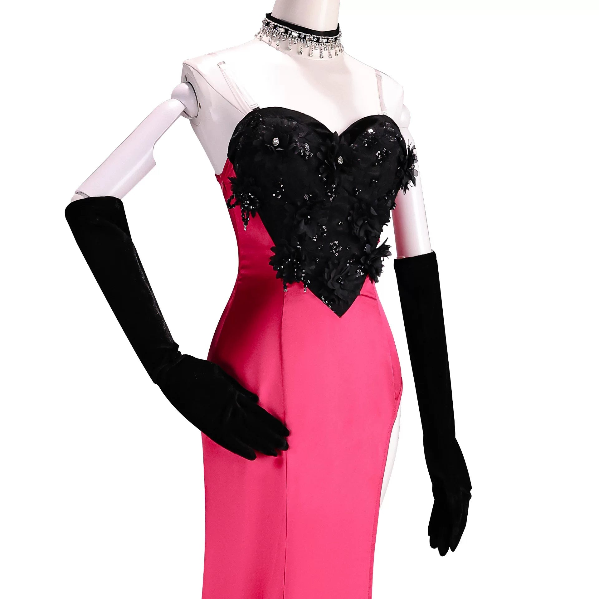 Hazbin Hotel Angel Dust Formal Dress Set Cosplay Costume - Coscosmos