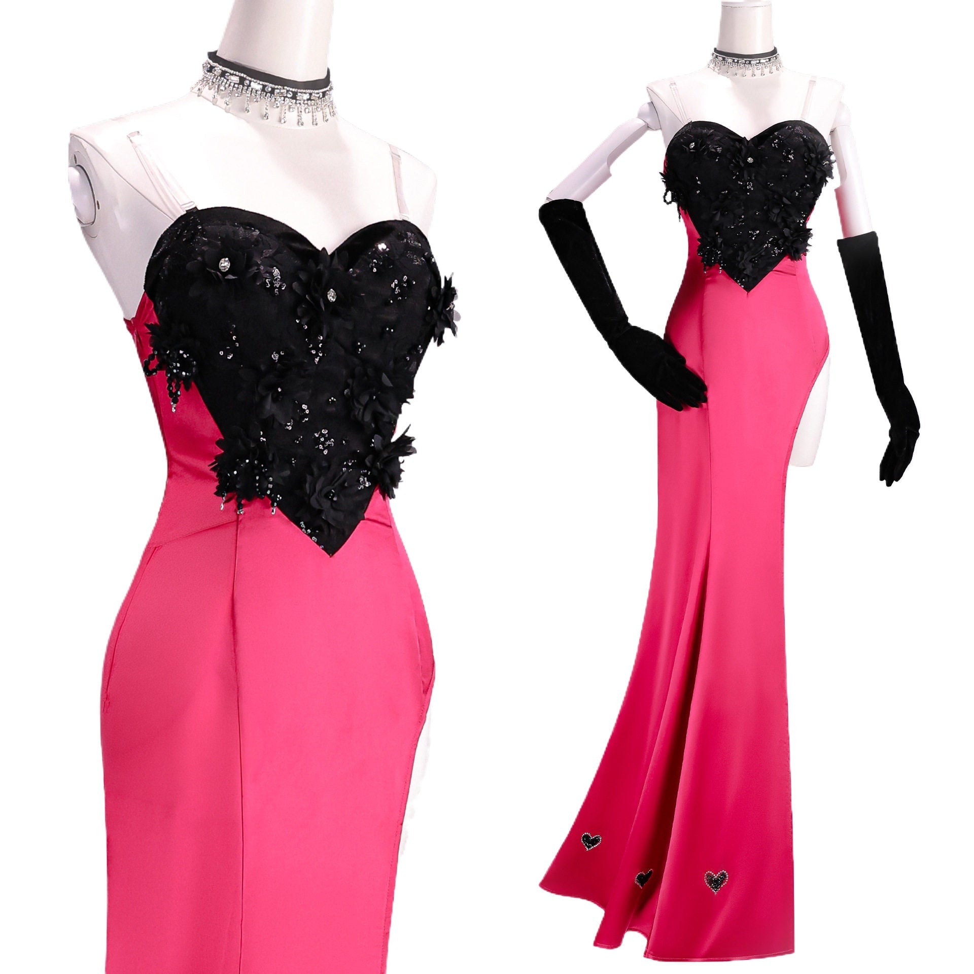 Hazbin Hotel Angel Dust Formal Dress Set Cosplay Costume - Coscosmos
