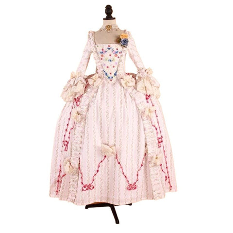Historical Reenactment Robe à la Française: Pastel Striped 18th Century Rococo Gown - Coscosmos