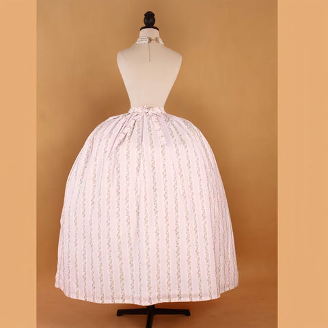 Historical Reenactment Robe à la Française: Pastel Striped 18th Century Rococo Gown - Coscosmos