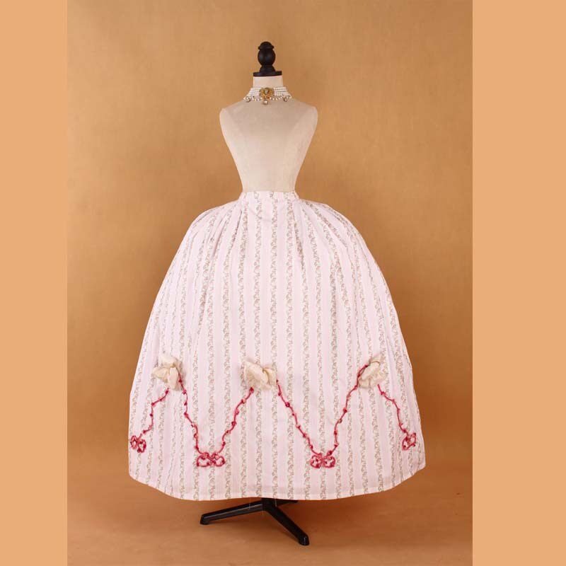Historical Reenactment Robe à la Française: Pastel Striped 18th Century Rococo Gown - Coscosmos