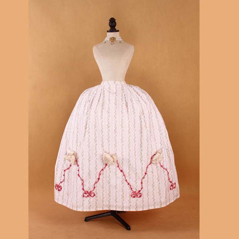 Historical Reenactment Robe à la Française: Pastel Striped 18th Century Rococo Gown - Coscosmos