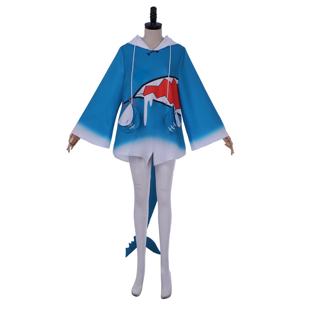 Hololive VTuber Gawr Gura Shark Hoodie Cosplay Costume - Coscosmos