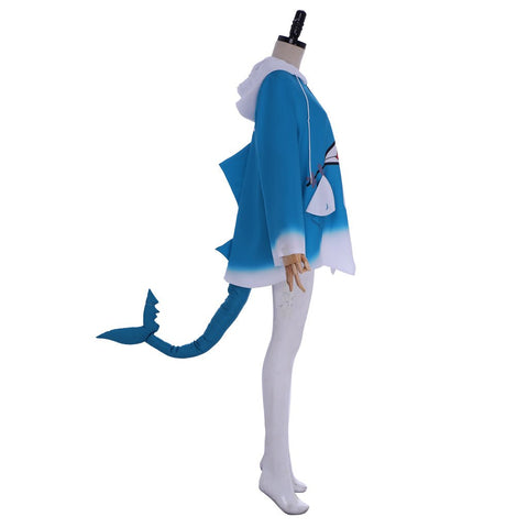 Hololive VTuber Gawr Gura Shark Hoodie Cosplay Costume - Coscosmos