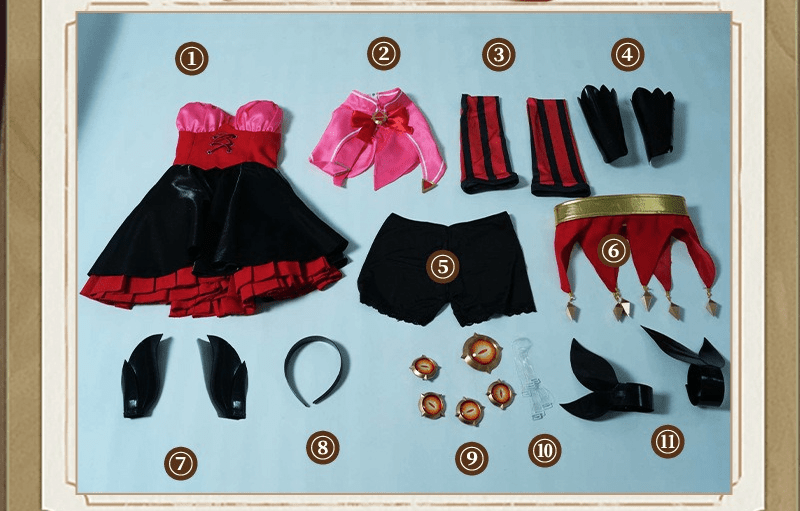 Honor of Kings Angela Night Lolita Original Skin Cosplay Costume Full Set - Coscosmos