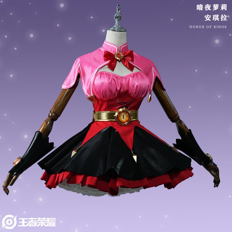 Honor of Kings Angela Night Lolita Original Skin Cosplay Costume Full Set - Coscosmos