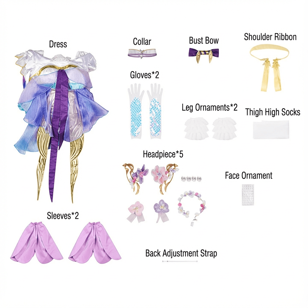 Honor of Kings Doria Fantasy Pearl Siren Cosplay Costume for Halloween & Anime Events - Coscosmos