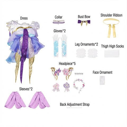 Honor of Kings Doria Fantasy Pearl Siren Cosplay Costume for Halloween & Anime Events - Coscosmos