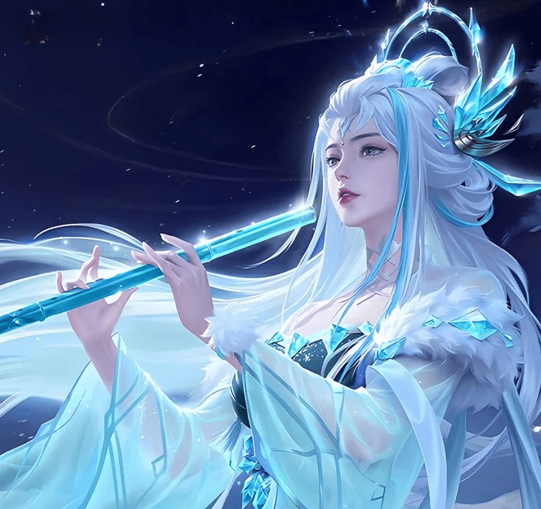 Honor of Kings Luna Frost Moon Ballad Cosplay Costume Full Game Suit - Coscosmos