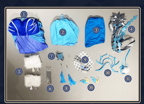 Honor of Kings Luna Frost Moon Ballad Cosplay Costume Full Game Suit - Coscosmos