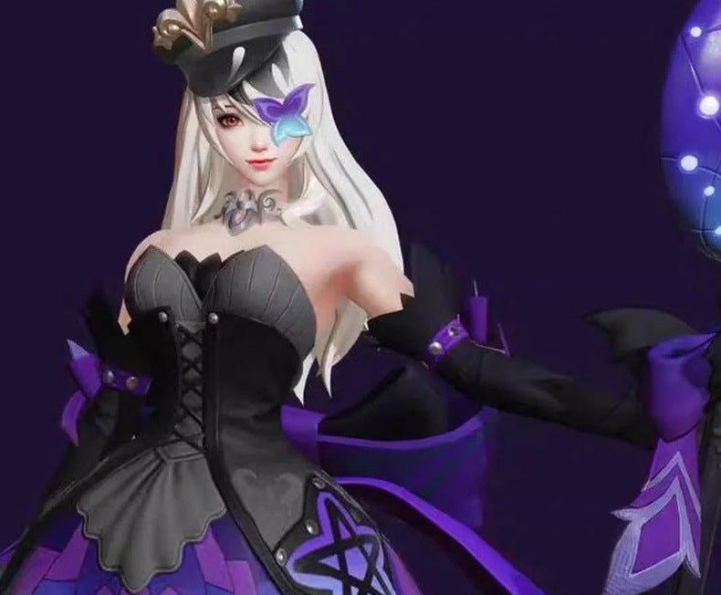 Honor of Kings Wang Zhaojun Black Idol Singer Star Skin Moon Lotus Cosplay Costume - Coscosmos