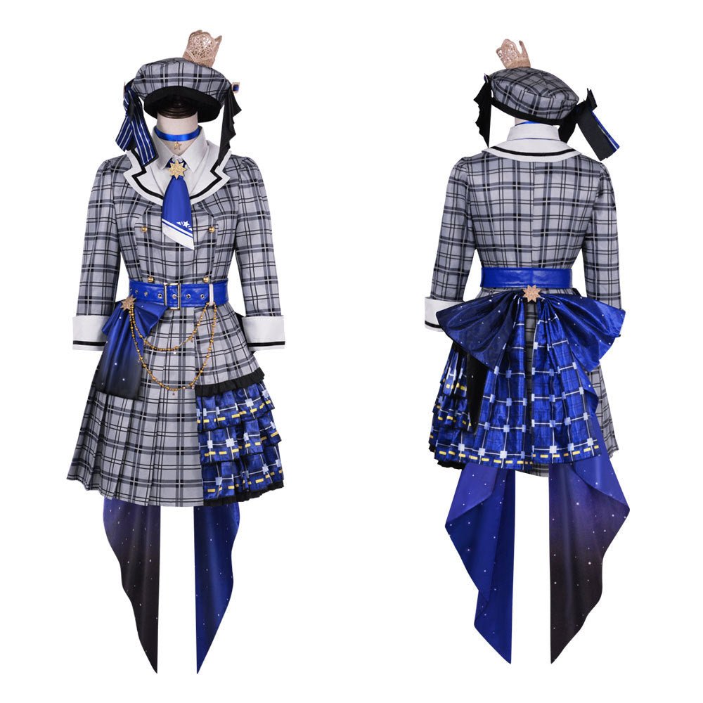 Hoshimachi Suisei Hololive VTuber Cosplay Costume Checkered Concert Dress Stage Outfit - Coscosmos