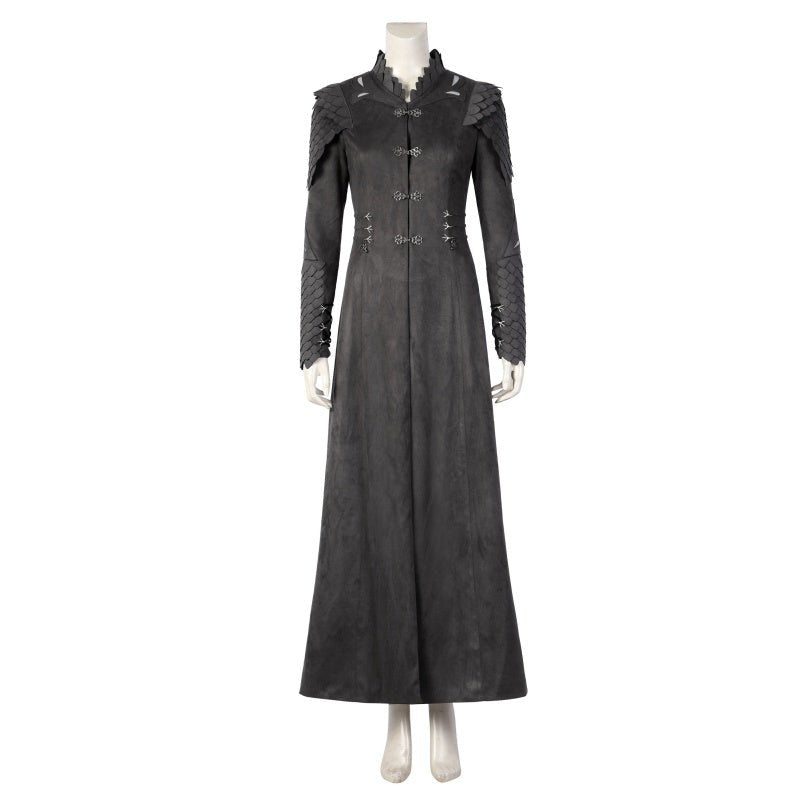 House of the Dragon Rhaenyra Black Riding Cosplay Costume Suit with Necklace - Coscosmos