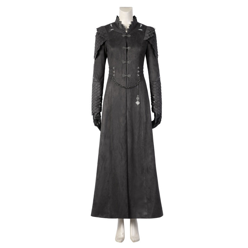 House of the Dragon Rhaenyra Black Riding Cosplay Costume Suit with Necklace - Coscosmos