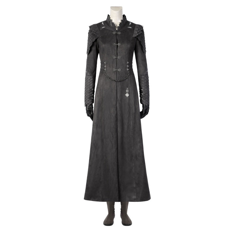 House of the Dragon Rhaenyra Black Riding Cosplay Costume Suit with Necklace - Coscosmos