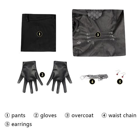 House of the Dragon Rhaenyra Black Riding Cosplay Costume Suit with Necklace - Coscosmos