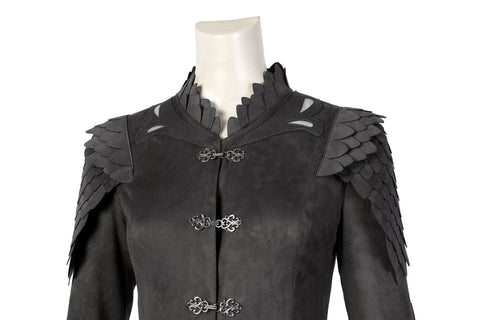 House of the Dragon Rhaenyra Black Riding Cosplay Costume Suit with Necklace - Coscosmos