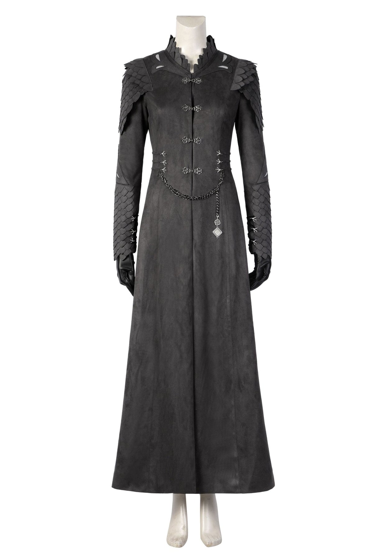 House of the Dragon Rhaenyra Black Riding Cosplay Costume Suit with Necklace - Coscosmos