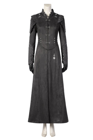House of the Dragon Rhaenyra Black Riding Cosplay Costume Suit with Necklace - Coscosmos
