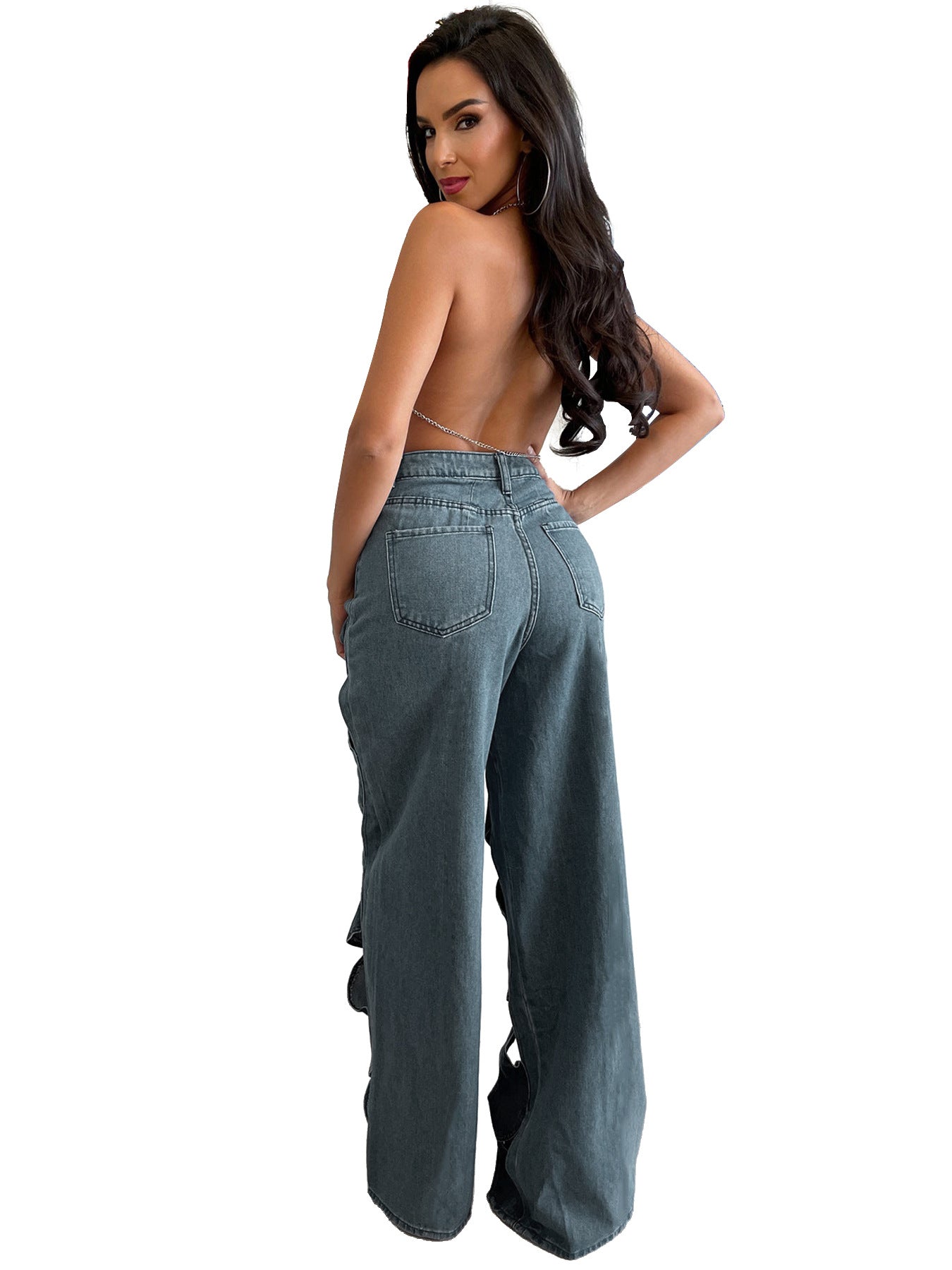 HR23112 European and American Women's Elastic Denim Jeans for Cosplay - Coscosmos