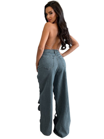 HR23112 European and American Women's Elastic Denim Jeans for Cosplay - Coscosmos
