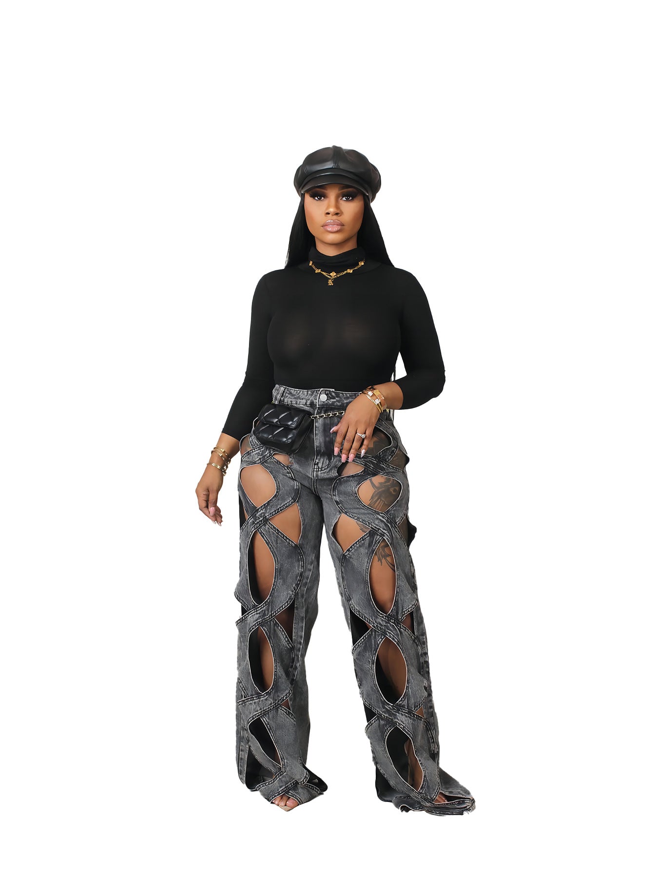 HR23112 European and American Women's Elastic Denim Jeans for Cosplay - Coscosmos