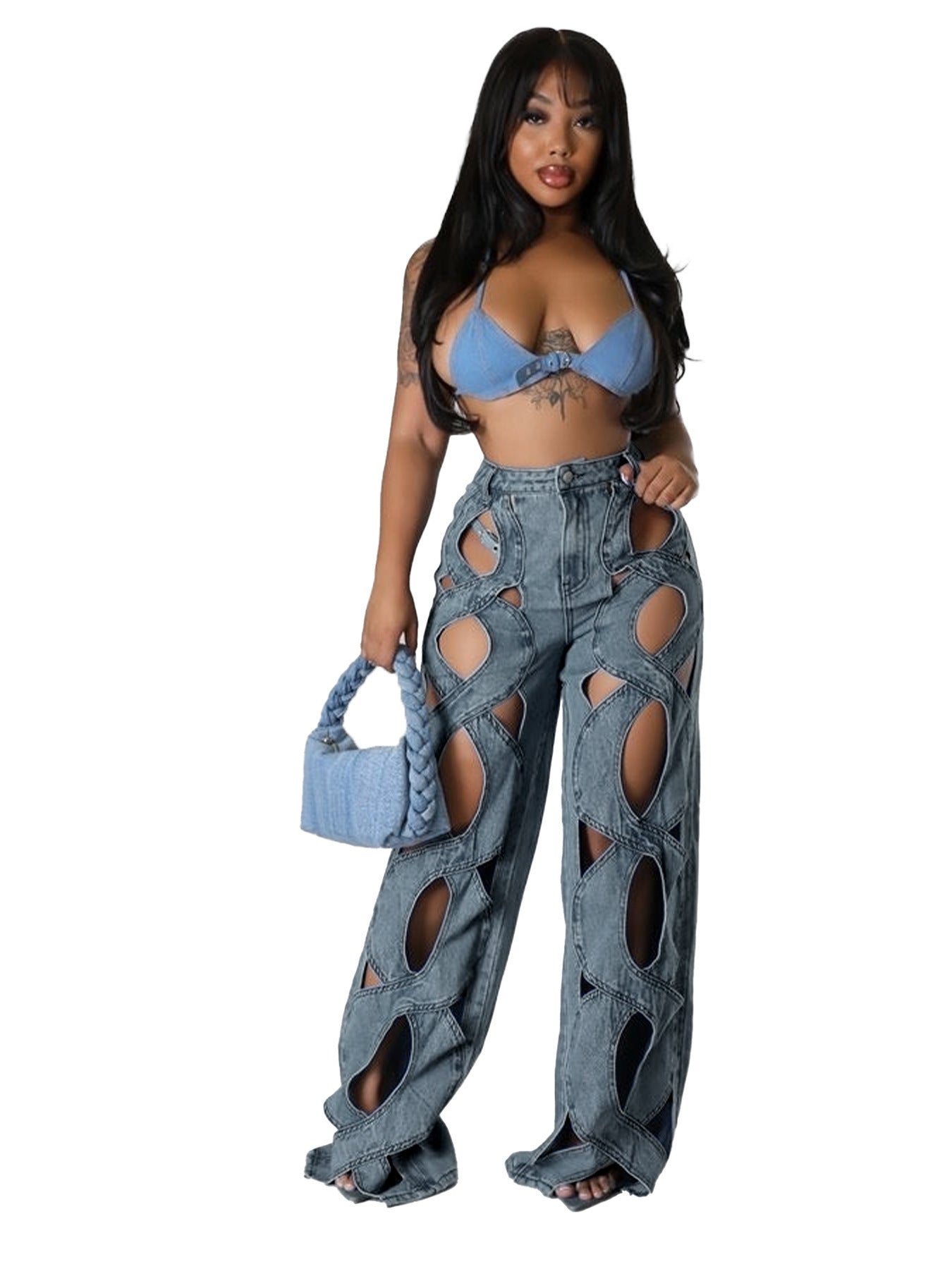 HR23112 European and American Women's Elastic Denim Jeans for Cosplay - Coscosmos