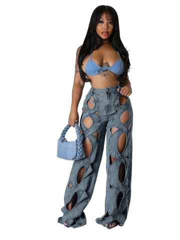 HR23112 European and American Women's Elastic Denim Jeans for Cosplay - Coscosmos