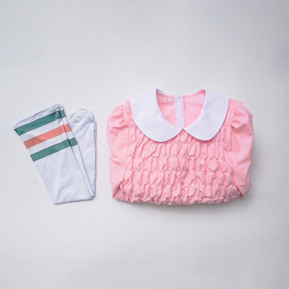 Iconic Eleven Pink Dress Costume from Stranger Things Show - Coscosmos