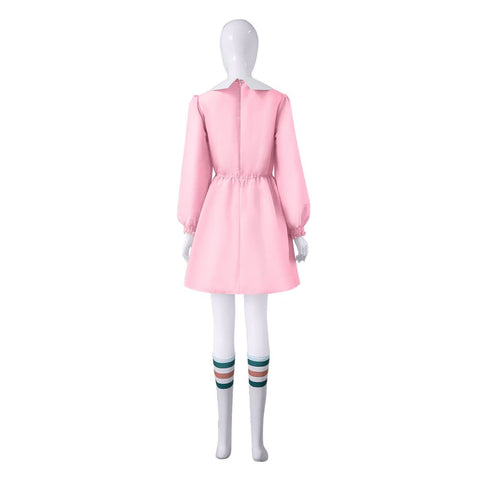 Iconic Eleven Pink Dress Costume from Stranger Things Show - Coscosmos