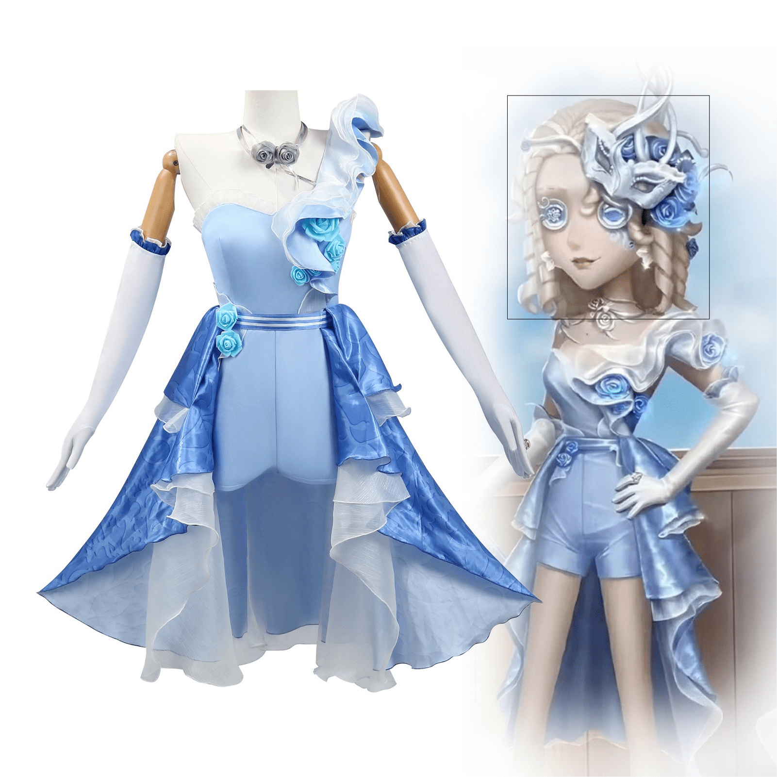 Identity V Barmaid “Rose on the Waves” Cosplay Costume – Game Anime Outfit for Women, High - Quality Stage Performance & Themed Party Wear - Coscosmos