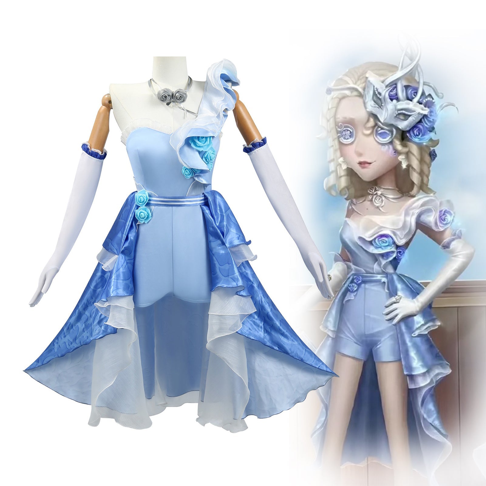 Identity V Barmaid “Rose on the Waves” Cosplay Costume – Game Anime Outfit for Women, High - Quality Stage Performance & Themed Party Wear - Coscosmos