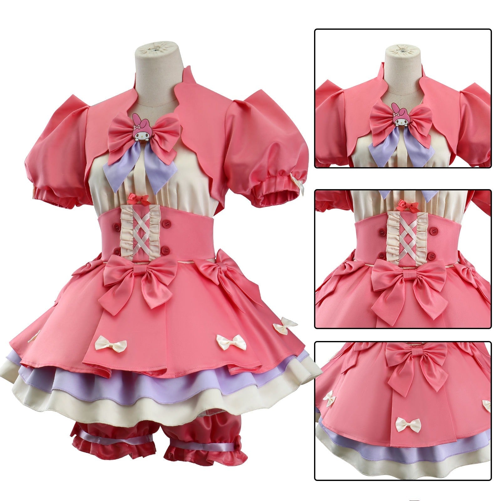 Identity V COS Costume: Red Riding Hood Mary × Melody Sanrio Crossover – Cheerleader Cosplay Anime Outfit for Fans - Coscosmos