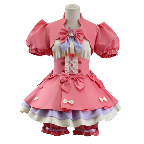 Identity V COS Costume: Red Riding Hood Mary × Melody Sanrio Crossover – Cheerleader Cosplay Anime Outfit for Fans - Coscosmos