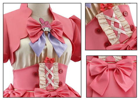 Identity V COS Costume: Red Riding Hood Mary × Melody Sanrio Crossover – Cheerleader Cosplay Anime Outfit for Fans - Coscosmos