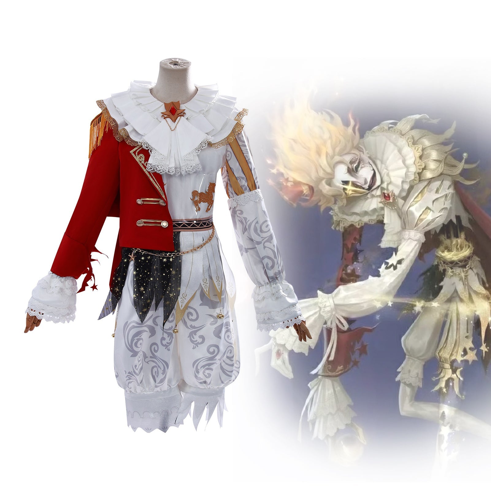 Identity V “The King in the Stars” Cosplay Costume for Toy Merchant, Weeping Clown Cosplay Outfit, Game Anime Apparel for Fans - Coscosmos