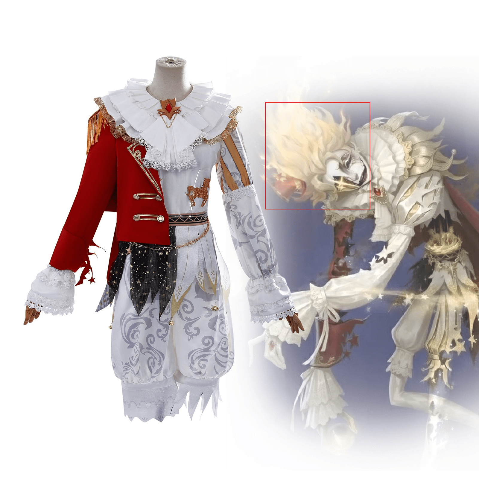 Identity V “The King in the Stars” Cosplay Costume for Toy Merchant, Weeping Clown Cosplay Outfit, Game Anime Apparel for Fans - Coscosmos